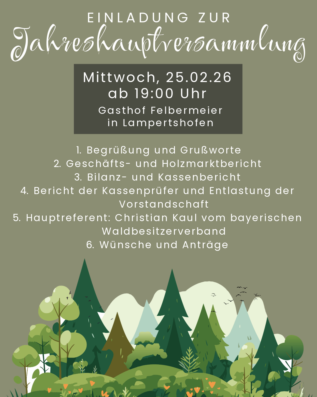 Einladung JHV 26 Post